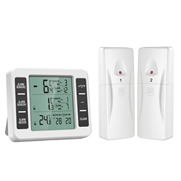 AMIR Wireless Refrigerator Thermometer with Alarm Temperature Monitor