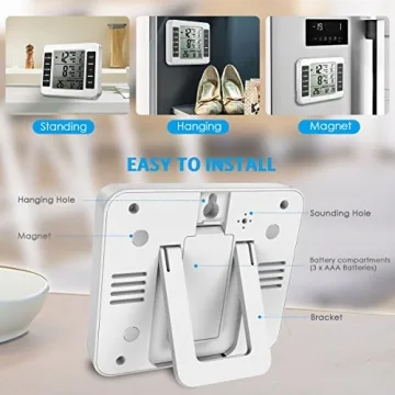 AMIR Wireless Refrigerator Thermometer with Alarm Temperature Monitor