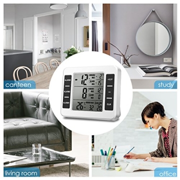 AMIR Wireless Refrigerator Thermometer with Alarm Temperature Monitor