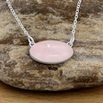 TISHAVI 4.41Cts Natural Rose Quartz Necklace For Women January Birthstone Vintage Style Jewelry Women'S Day Gifts For Mom Wife Sister