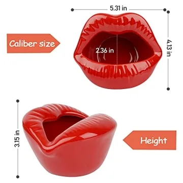 Trendy Ceramic Red Lips Organizing Holder for Makeup