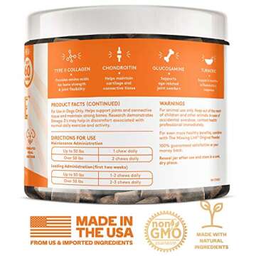 The Missing Link Collagen Care Hip & Joint Soft Chews 60ct - Daily Mobility & Anti-Inflammatory Support for Dogs