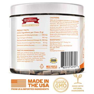 The Missing Link Collagen Care Hip & Joint Soft Chews 60ct - Daily Mobility & Anti-Inflammatory Support for Dogs
