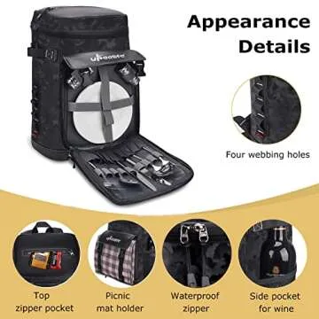 Insulated Cooler Backpack for 42 Cans - Perfect for Outdoors