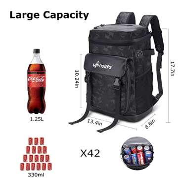 Insulated Cooler Backpack for 42 Cans - Perfect for Outdoors