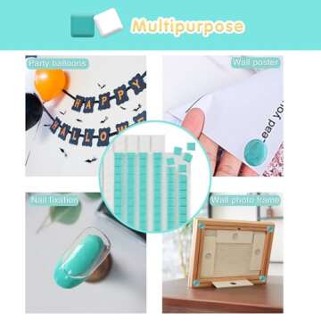 hitsuki Adhesive Poster Sticky Tack Putty Multipurpose Mounting Putty Tacky Putty, Sticky Putty Poster Ticky Tack Wall Putty for Hanging Things Pictures Reusable Removable,192 Pcs,Light Blue+White