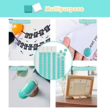 hitsuki Adhesive Poster Sticky Tack Putty Multipurpose Mounting Putty Tacky Putty, Sticky Putty Poster Ticky Tack Wall Putty for Hanging Things Pictures Reusable Removable,192 Pcs,Light Blue+White