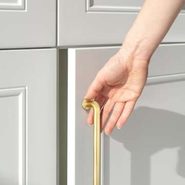 Brushed Brass 10 Pack Kitchen Cabinet Handles by Malimali