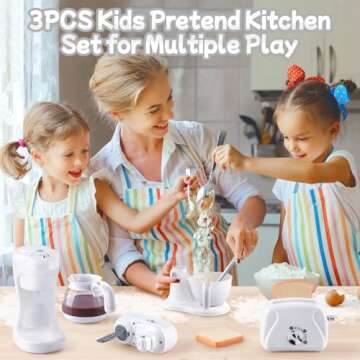 Kitchen Appliances Toys, Kids Play Kitchen Accessories Set, Pretend Kitchen Toys for Kids Ages 4-8, ...