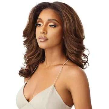 Outre LACEFRONT PERFECT HAIR LINE Glamorous Wavy Fully Hand-Tied 13”x 6” Frontal HD Baby Hair Transparent Lace Easy-to-Style Heat Friendly - JULIANNE (DR2/CHOSWI)