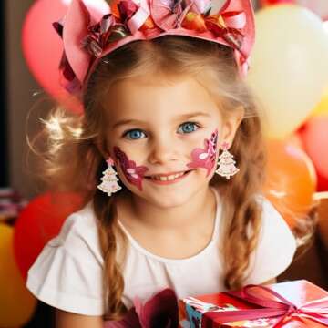 Cute Holiday Pink Christmas Tree Drop Earrings for Women, Perfect Stocking Stuffers!