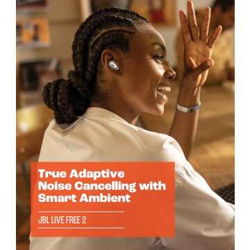 JBL Live Free 2 - True Wireless Noise Cancelling Earbuds, Up to 35hrs of Playtime, 6 mics for Perfect Calls with Zero Noise, IPX5 Waterproof, Oval Tubes for Better Comfort, Isolation, & bass (Silver)