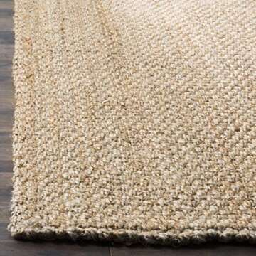 SAFAVIEH Natural Fiber Collection Area Rug - 9' x 12', Natural, Handmade Basketweave Jute, Ideal for High Traffic Areas in Living Room, Bedroom (NF401A)