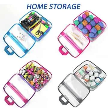 Clear Toiletry Bag - PVC Makeup Bag - Large Transparent Cosmetic Travel Case - See Through Packing Cube with Handle - Clear Bag with Zipper - Plastic Storage Pouch for Women