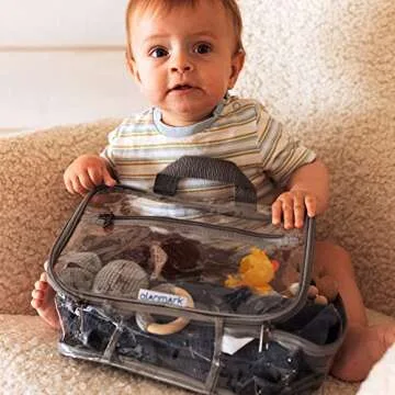 Clear Toiletry Bag - PVC Makeup Bag - Large Transparent Cosmetic Travel Case - See Through Packing Cube with Handle - Clear Bag with Zipper - Plastic Storage Pouch for Women