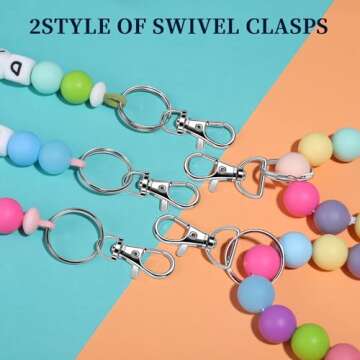 Teenitor 524PCS Keychain Making Kit, Key Chain Clips, Rings, Lanyard Hooks Lobster Claw Clasps, Jump Rings for Jewelry Lanyard Making