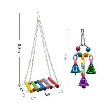 Deloky Bird Swing Toys for Small Birds - 8 Packs