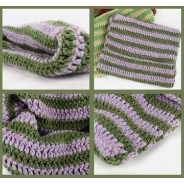 GOTodhchai Crochet Hats for Women, Knitted Hat Cat Beanie Vintage Beanie, Knitted Cat Ear Hat Women Winter Warm Beanie Caps