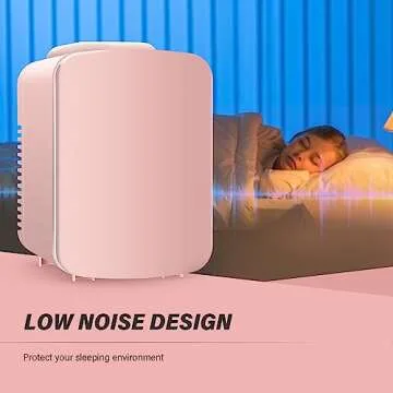 YSSOA 4L Mini Fridge 6 Can Portable Cooler & Warmer Compact Refrigerators for Food, Drinks, Skincare, Office Desk, Pink