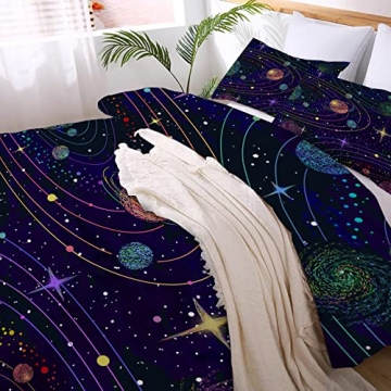 OKalayni Galaxy Comforter Set for Kids - 3 Piece Bedding Set