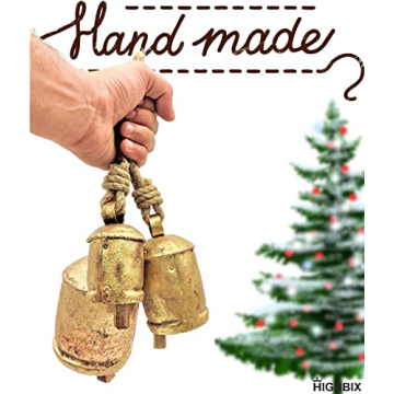 HIGHBIX Vintage Handmade Rustic Cow Bells for Christmas Decor