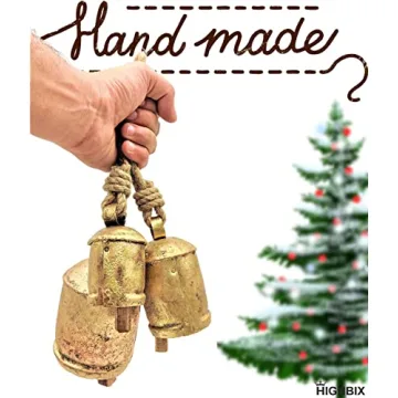 HIGHBIX Vintage Handmade Rustic Cow Bells for Christmas Decor