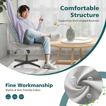 OLIXIS Adjustable Armless Fabric Desk Chair