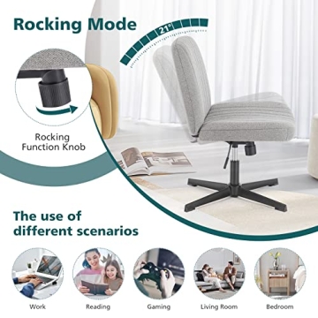 OLIXIS Adjustable Armless Fabric Desk Chair