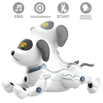 Fisca RC Robot Dog Toy Voice Control Electronic Stunt Puppy