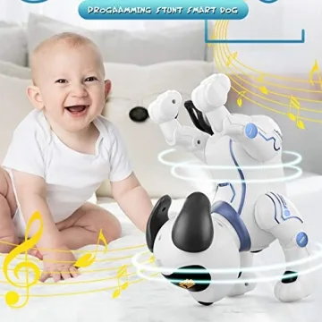 Fisca RC Robot Dog Toy Voice Control Electronic Stunt Puppy