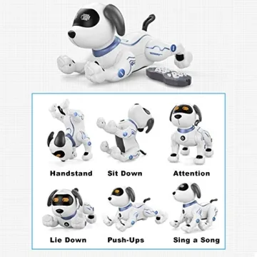 Fisca RC Robot Dog Toy Voice Control Electronic Stunt Puppy
