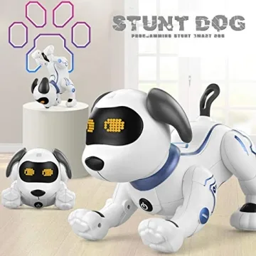 Fisca RC Robot Dog Toy Voice Control Electronic Stunt Puppy
