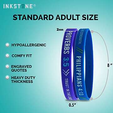 Ezekiel Gift Co. Colorful Bible Wristbands 12-Pack