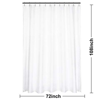 N&Y HOME Extra Long Washable Fabric Shower Curtain 72x108