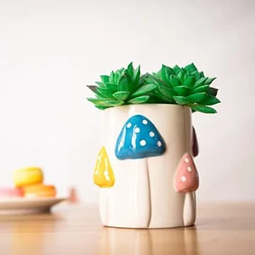 GUTE Colorful Mushrooms Planters Cute Rainbow Planters