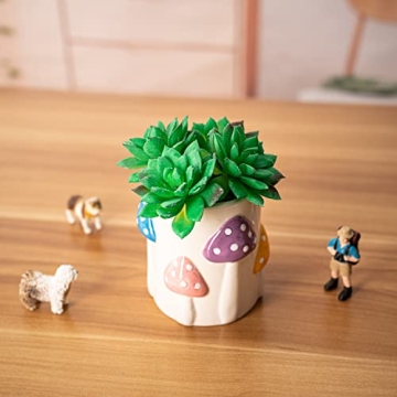 GUTE Colorful Mushrooms Planters Cute Rainbow Planters