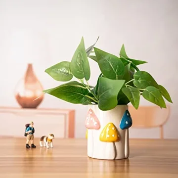 GUTE Colorful Mushrooms Planters Cute Rainbow Planters