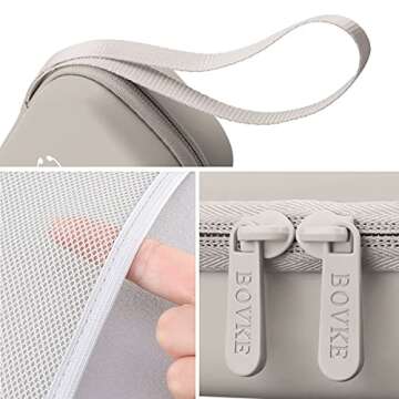 BOVKE Travel Carrying Case Compatible with 3M Littmann Classic III, Lightweight II S.E, MDF Acoustica Deluxe Stethoscopes - Extra Room for Medical Scissors EMT Trauma Shears and LED Penlight, Grey