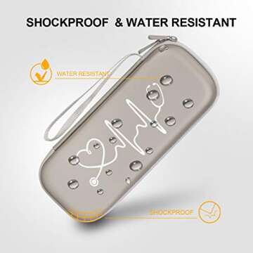 BOVKE Travel Carrying Case Compatible with 3M Littmann Classic III, Lightweight II S.E, MDF Acoustica Deluxe Stethoscopes - Extra Room for Medical Scissors EMT Trauma Shears and LED Penlight, Grey