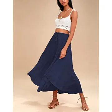 Zeagoo Women's Lightweight Casual Maxi Skirt for Summer Fashion