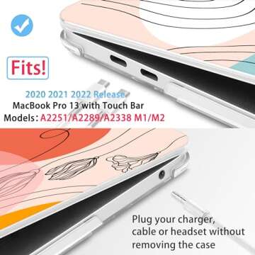 Mektron for MacBook Pro 13-inch Case 2022 2021 2020 Release A2338 M2 M1 A2289 A2251, Printed Plastic Hard Shell Cover for MacBook Pro 13.3-inch Touch Bar Fits Touch ID, Abstract Artistic