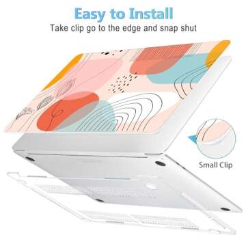 Mektron for MacBook Pro 13-inch Case 2022 2021 2020 Release A2338 M2 M1 A2289 A2251, Printed Plastic Hard Shell Cover for MacBook Pro 13.3-inch Touch Bar Fits Touch ID, Abstract Artistic