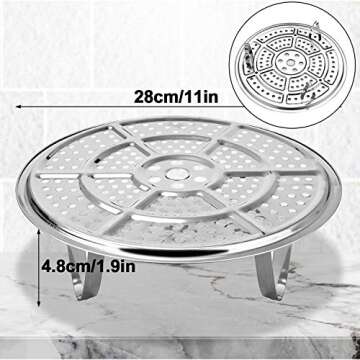 11-Inch Pressure Cooker Canner Rack (2-Pack) with Detachable Legs, Stainless Steel Pressure Canners ...