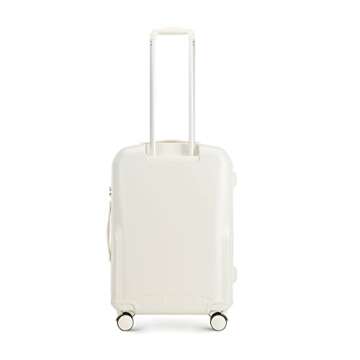 WITTCHEN Stylish Medium Suitcase Travel Suitcase Heavy Duty Polycarbonate Trolley 4 Double Castors TSA Combination Lock 3.8kg 65L Size M Cream Elements Rose Gold, cream, M, Modern