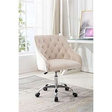 Stylish Velvet Swivel Chair with Adjustable Height