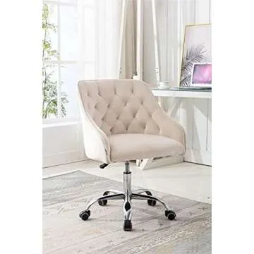 Stylish Velvet Swivel Chair with Adjustable Height