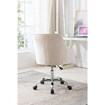Stylish Velvet Swivel Chair with Adjustable Height