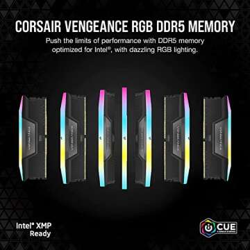 CORSAIR VENGEANCE RGB DDR5 RAM 32GB (2x16GB) 5600MHz CL40-40-40-77 1.25V Intel XMP Desktop Memory - ...