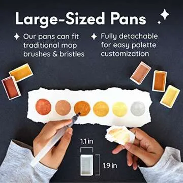 Komorebi Metallic Watercolor Paint Set – Set of 6 Shimmery Premium Colors – Portable and Lightweight – Perfect for Artists, Students, Kids & Hobbyists