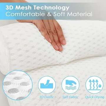 AEROiVi Bathtub Pillow Headrest Bath Pillows for Tub Neck and Back Support with Non Slip Suction Cups Spa Bath Cushion Relaxing Bathroom Accessories